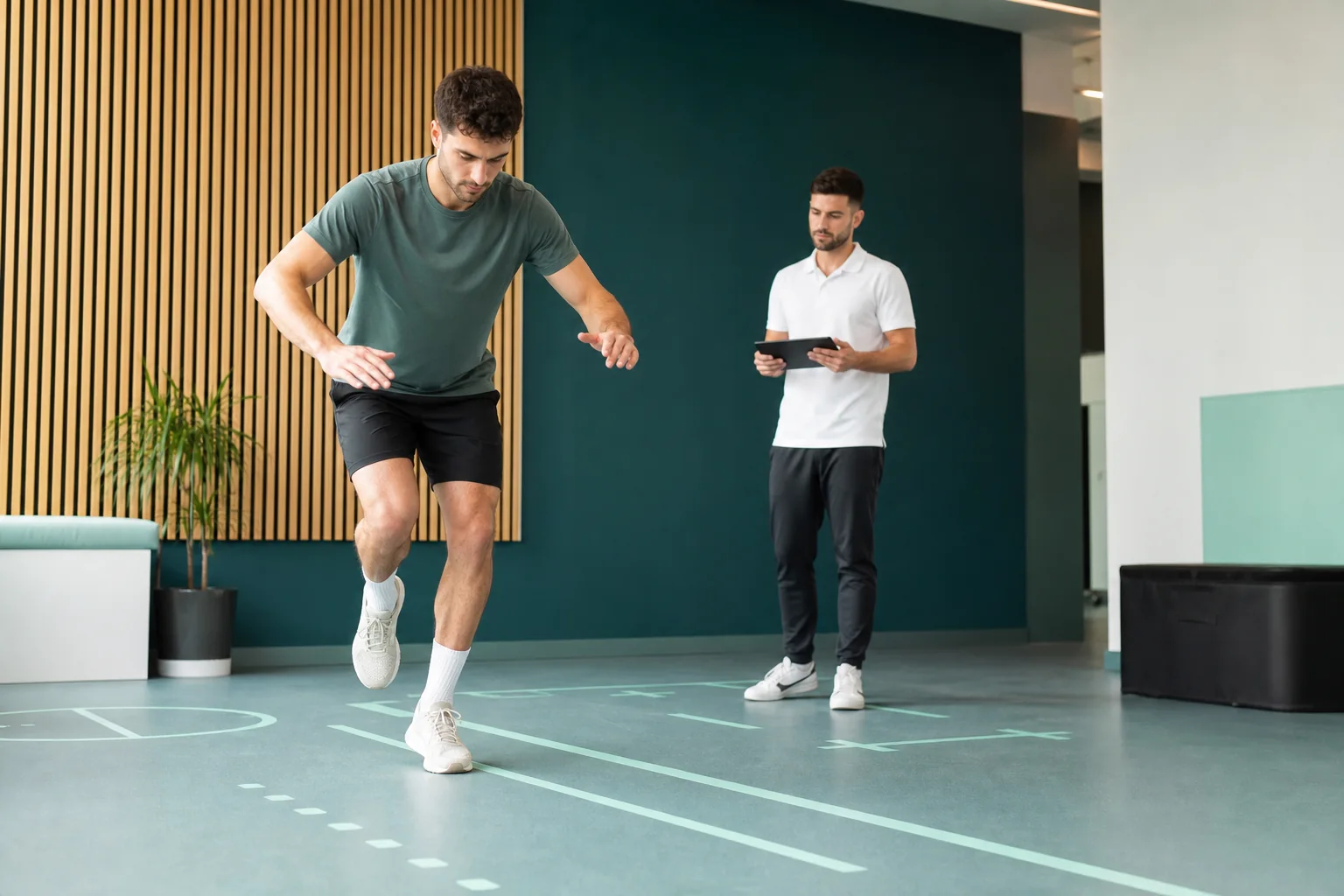 Escena conceptual de una prueba funcional para volver al deporte